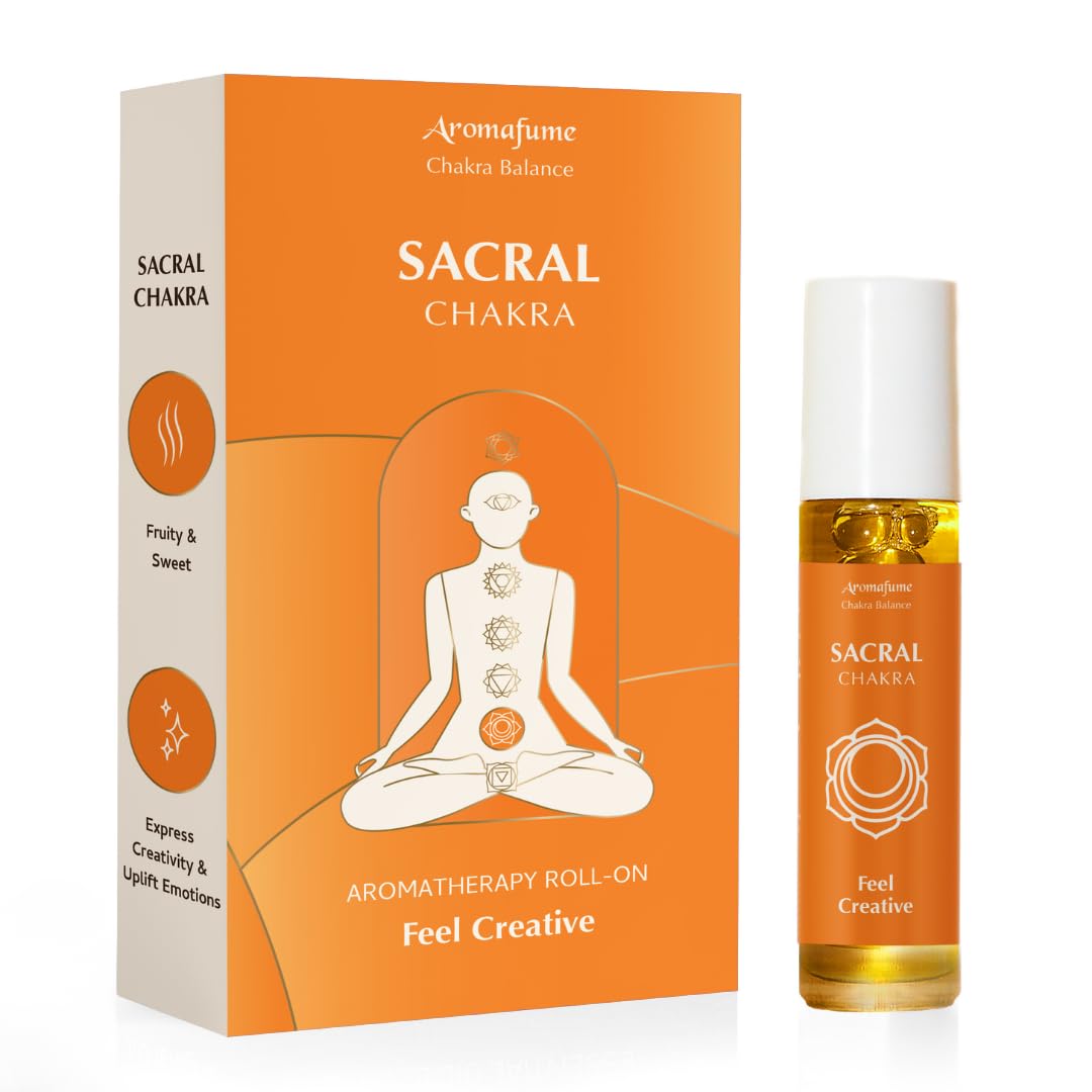Swadishtana - Creativity - Sacral Chakra Essential Oil Roll-On Blend by Aromafume | 7 Chakra Blend | 1 x 10ml | Pure Oil Blend - Natural Ingredients | Ideal for Meditation, Yoga & Chakra Alignment