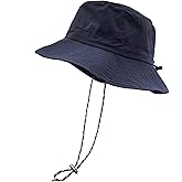 woogwin Waterproof Bucket Rain Hat with Chin Strap Quick Dry Packable Boonie Sun Hat Safari Hat UV Protection
