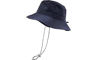 woogwin Waterproof Bucket Rain Hat with Chin Strap Quick Dry Packable Boonie Sun Hat Safari Hat UV Protection