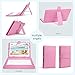 Yuntab 10.1 Inch Universal Android Tablet Keyboard Case-Fantastic USB Keyboard and Premium PU Leather Case Stand Cover (Pink)
