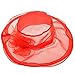 IL Caldo Women's Kentucky Derby Sun Hat Fascinator Flowers Wide Brim Gauze Hat Headdress,Red