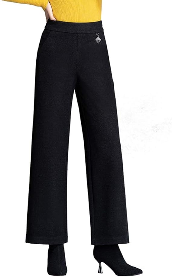 Amazon ワイドパンツ レディース ニットパンツ 黒 リブニット クロップドパンツ 秋 冬 秋冬 無地 リブ 大人 ファッション 通勤 秋 冬 ゆったり スカーチョ 代 30代 40代 Ol ママ 母 Ol ガウチョパンツ フレアパンツ ロングパンツ 通販