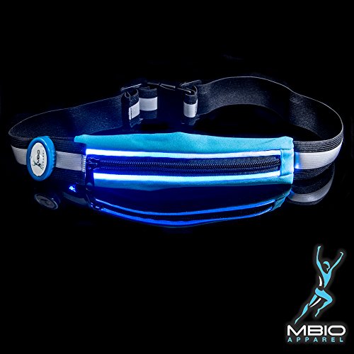 Light-Up Running Belt With Reflective Strip Holds Keys, Phone and Valuables While Keeping You Visible & Safe Sports & Outdoors, Sports & Fitness, Exercise & Fitness, Running, Waist Packs