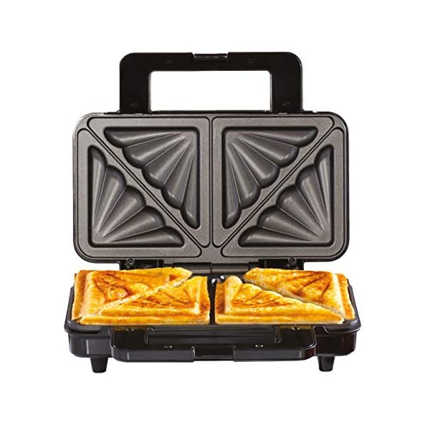 Daewoo Deep Fill 4 Slice Sandwich Maker with Extra Deep and Easy to Clean Non-Stick Ceramic Plates, Automatic…