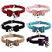 AKOAK Pet Dog Bowknot Lead Adjustable PU Leather Cat Kitten Collars with Bell Necklace Pup Dog Collars Bow Tie（Red）