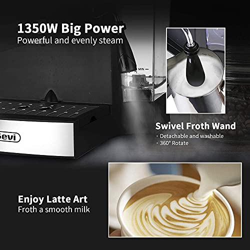 Gevi Espresso Machines 15 Bar Fast Heating Cappuccino Coffee Maker with