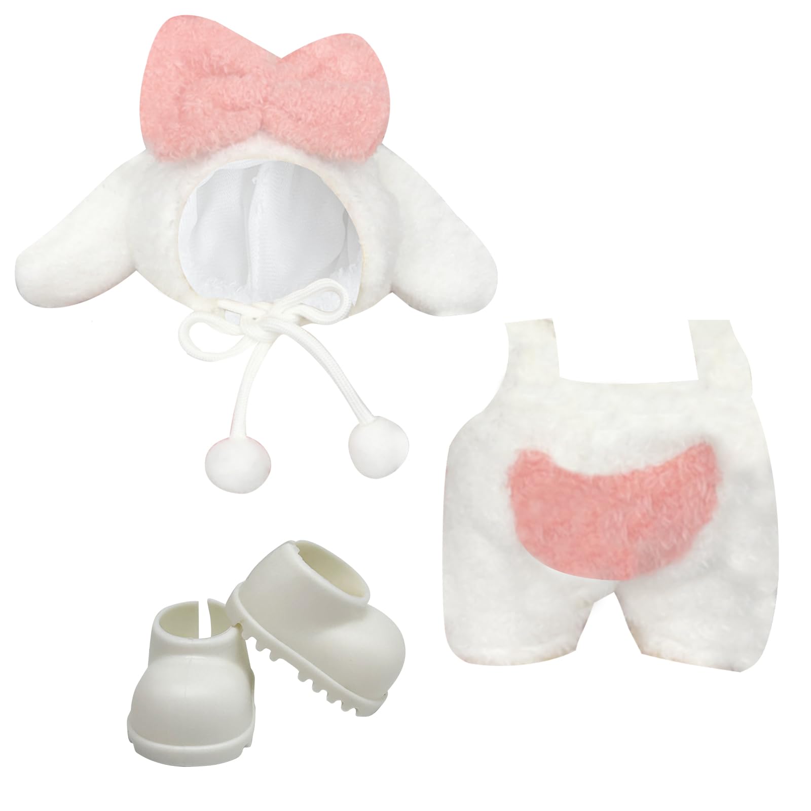 DAVBNM Doll Clothes, Stylish Kawaii Butterfly Knot Outfit Set, Suitable For Stylish Accessories 15cm 17cm La-Bu Doll（Pink）