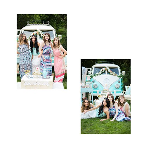 Bohemia Flower Crown Floral Headpiece - AWAYTR 5 PC Multicolor Women Girl Flower Headband Bridal Headdress Wedding Hair Accessories (Mix-color)