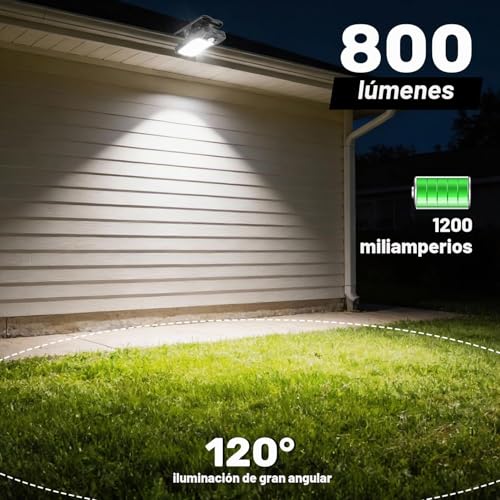 BlueYu Outdoor Solar Light with Clip – Solar Lights with Motion Sensor 800LM Solar Spotlight 3 Modes & 3 Colours Solar Lights with USB and Waterproof Remote Control for Fence Gardens (4 Pieces)