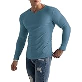 Muscle Cmdr Men's Henley Long&Short Sleeve T-Shirt Slim Fit V Neck Shirts Stretch Tee Casual Underwear Athletic Medium Weight