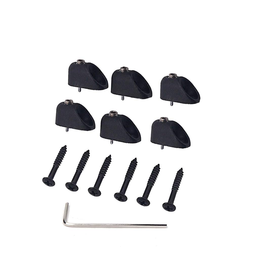 Alnicov Headless Electric Bass Guitar String Nut Set with 1 Wrench 6 Screw Guitar Parts - Black