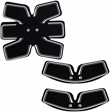 HavenJanny Abdominal Muscle Toner gel pads Abs Training Gear Body Fit Toning Belt Wireless Muscle Exercise For Abdomen Smart muscle Trainer Portable Home/Office (Black training pads)