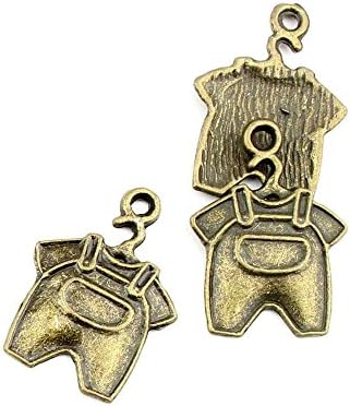 220 Pieces Jewelry Making Findings Antique Bronze Charms FL1756 Baby Clothes Craft Lots Repair Supplies