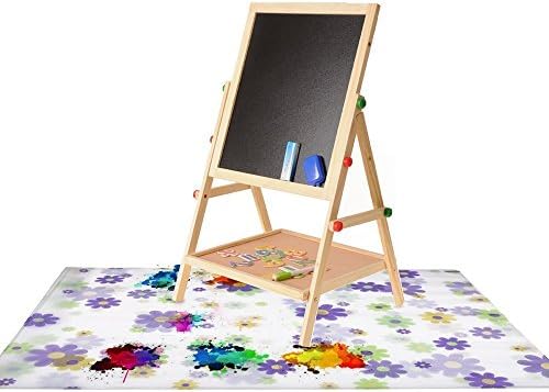 Warrior Us Artist Kids Painting Drop Cloth Washable with Flower Pattern for Art Easel