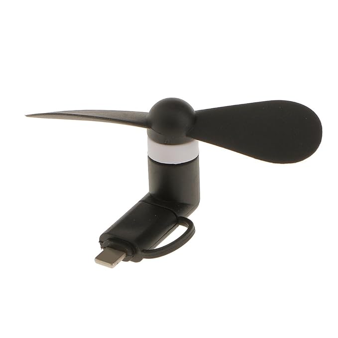 Tragbar Android Handy Laptop PC Superstummer USB Kühl Mini USB Ventilator - Schwarz