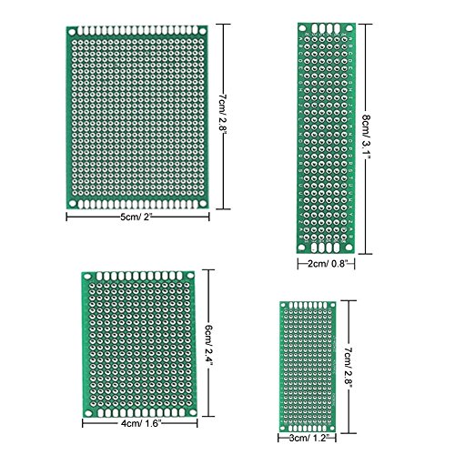 30 Pcs Double Sided PCB Board Prototype Kit for DIY, 4 Sizes by Paxcoo