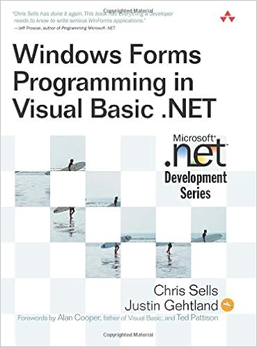 Windows Forms Programming In Visual Basic Net Sells Chris Ghetland Justin 9780321125194 Amazon Com Books