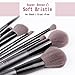 DUcare Makeup Brush Set 15pcs Premium Synthetic Foundation Powder Concealers Contour Eye Shadows Blending Face Brow Lip Blush Make Up Brushes Kit with Gift Box(Grey)