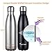 Flask Water Bottles: Sportneer 17oz Insulated Stainless Steel Water Bottle Reusable Double Walled Metal Bottle Cola Shape Thermos Leak-Proof 24 Hours Cold 12 Hours Hot for Travel Hiking, 500ml Silver