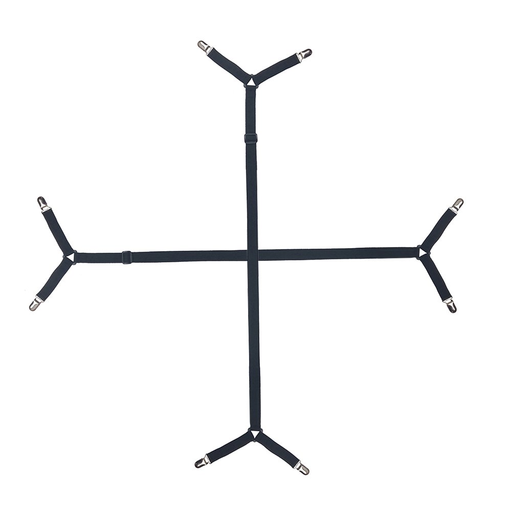 Acoser Sheet Straps,Long Adjustable Crisscross Bed Sheet Clip,Fit for All Bedsheets,cal. King bed,Twin Size Bed (Black)