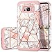 Samsung Galaxy S8 Plus Case,Galaxy S8 Plus Case,Fingic Rose Gold Marble Design Shiny Glitter Bumper Hard PC Soft Rubber Anti-Scratch Shockproof Protective Case Cover for Samsung Galaxy S8 Plus (2017)