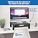 Halter Monitor Stand Riser Computer Desk Organizer with Pull Out Drawer – for Laptop, Screen, Printer, Keyboard, Tablet, Cable Management Storage – Plastic | Blackthumb 1