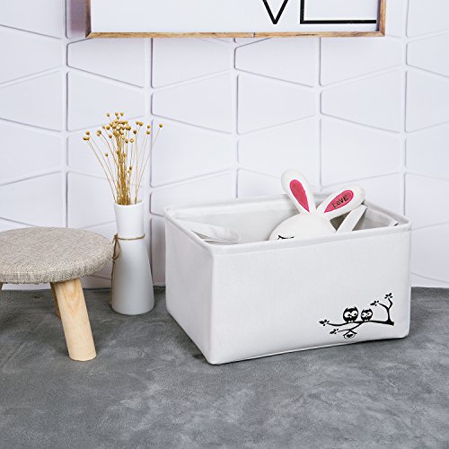 100% Cotton Canvas Storage Basket, Cotton yarn lining, Household Storage Organizer Bin, Baby Toys Storage Bins, Shelf Storage Cubes for Living Room Cabinet.No handle