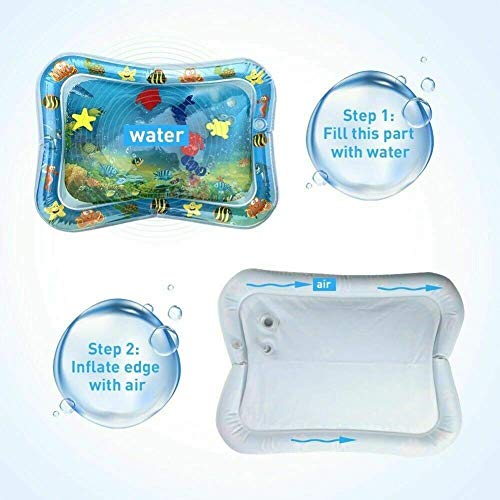 Inflatable Tummy Time Water Play Mat for Infants Toddlers, Premium Tummy Time Baby Water Mat,Fun Time Play Activity Your Baby's Stimulation Growth -Ocean World