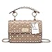 Yoome Genuine Leather Quilted Shoulder Bag Chain Purse Mini Clutch with Bling Rivets Top Handle Handbags
