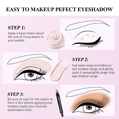 LUXAZA Eyeshadow Primer,Eye primer＆Eyeliner Primer,Cream Matte Eye