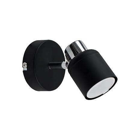 Modern Single Ceiling Wall Spotlight In A Black Chrome Finish