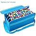 ADVcer 80 Holders Marker Pen Case, Extendable Foldable Hook & Loop Oxford Organizer with Carrying Handle and Baldric for Dry Erase Marker, Liquid Chalk Highlighter, Permanent Paint Marker or Lipscense