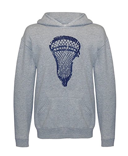Zone Apparel Boy’s Youth Lacrosse Hoodie Sweatshirt – Lacrosse Head Medium Grey