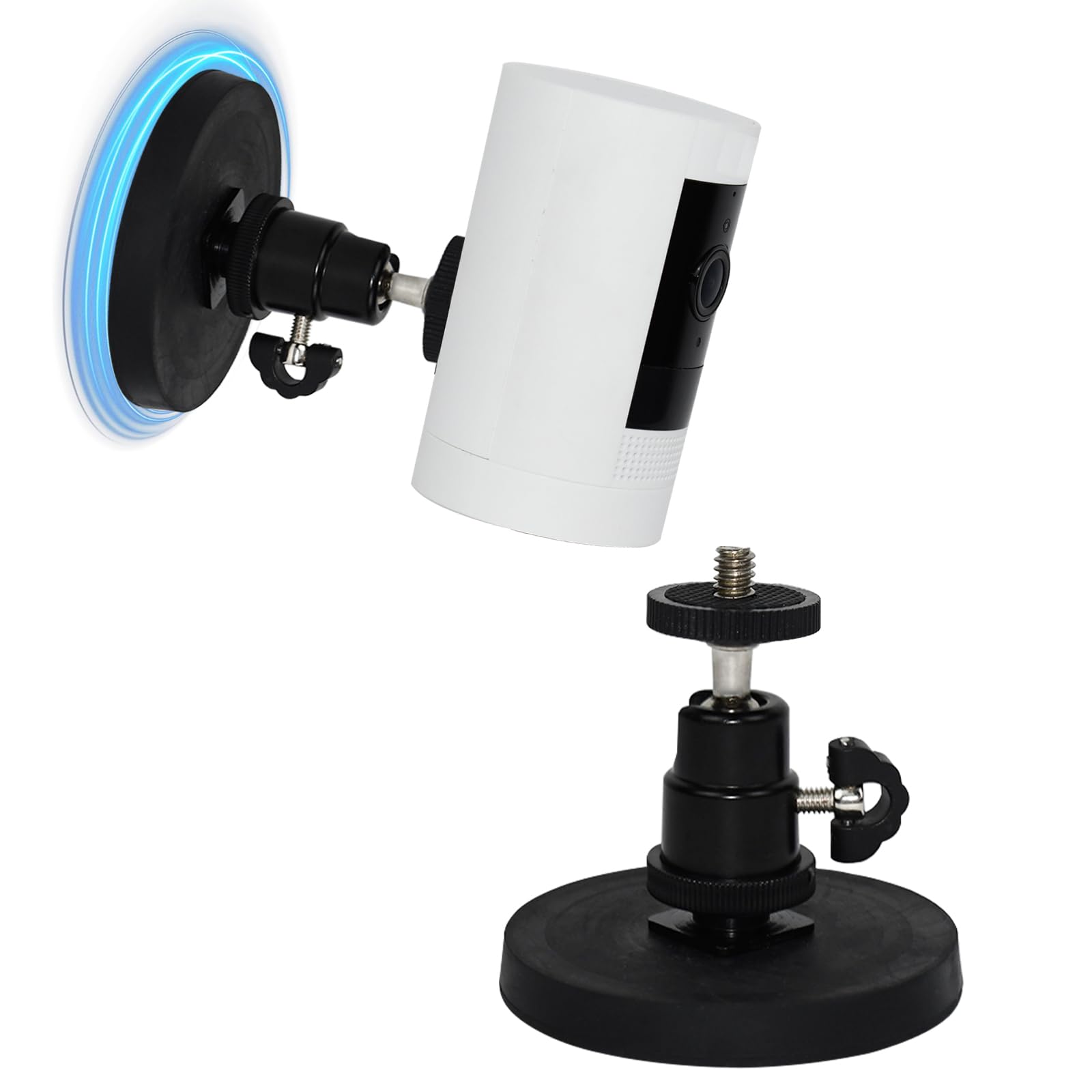 Camera Magnetic Wall Mount Compatible with Ring Stick Up Cam/Ring Outdoor Camera Plus Battery/Plug in Security Camera, No Drill Ajustable Mounting Bracket Holder, Super Magnetism (Without Cameras)