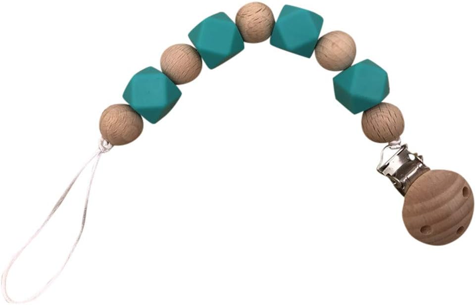 Sucette De Dentition Attache Tetine Perlee En Bois De Silicone Pour Bebe Porte Tetine Properli Attache Chaine Pour Tetine Fixe Avec Cordon Sucettes Et Anneaux De Dentition Bebe Puericulture
