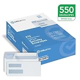#10 Double Window Envelopes - 550 Per Box - SELF Seal - Security Envelopes - Designed for Business Statements, QuickBooks Invoices, and Legal Documents - Peel & Seal - 4 1/8" x 9 1/2" - 24 LB