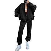 Alunzoem Sweatsuits for Women Set 2 Piece Outfits Long Sleeve Zip Up Jacket Oversized Sweatshirt Jogger Sweatpants Tracksuit