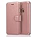 iPhone 7 Leather Wallet Case - SOWOKO Ultra Slim iPhone 7 Flip Cover Credit Card Slots Protective Case with Magnetic Closure for Apple iPhone 7 (2016) - Rose Gold