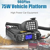 Mobile Ham Radio Transceiver Dual Band 144/430MHz VHF(75W)/UHF(50W) 200CH High Power Two Way Radio FM Amateur VHF UHF Mobile Radio ST-980Plus PC Programmable Car Radio Station SOCOTRAN Mobile Radio