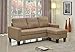 LIFE Home Large Canvas Beige Light Brown Linen Cloth Modern Contemporary Upholstered Quality Sectional Left or Right Adjustable Sectional