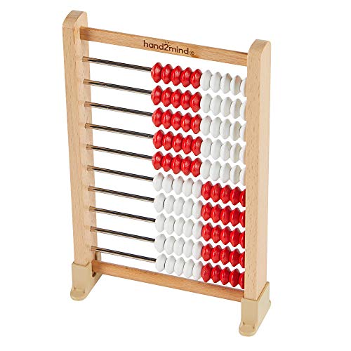 hand2mind Mini 100Bead Wooden Rekenrek Abacus, Abacus for Kids Math