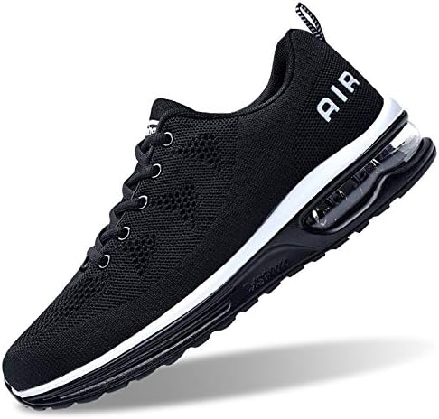 Goobon レディース エアクッション ファッションスニーカー テニス 通気性 カジュアル スポーツ ジム ウォーキング ランニングシューズ Us5 5 10 B M Us サイズ 24 カラー ブラック