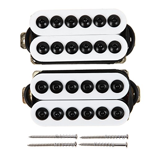 Kmise MI0343 Bridge Neck Guitar Humbucker Pickup Set Invader Style, White