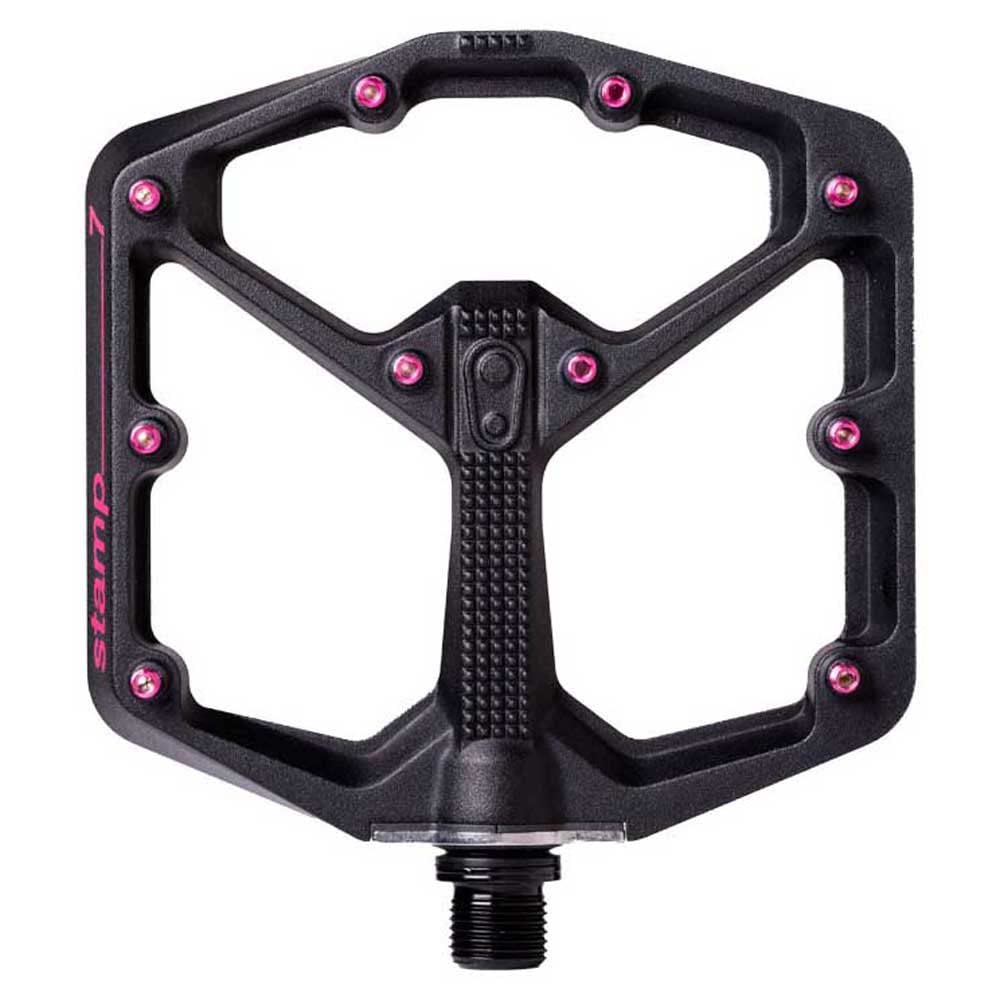 Crankbrothers Stamp 7 Mountain Bike Pedals, Size Small, Black/Pink