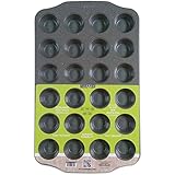 CasaWare Mini Muffin Pan 24 Cup Ceramic Coated Non-Stick (Silver Granite)