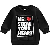 FIOMVA Baby Girl Boy Valentine's Day Outfits Love Print Long Sleeve Pullover Sweatshirt Overszied Sweater Fall Winter Clothes