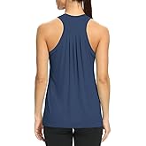 Mippo Workout Tops for Women High Neck Racerback Tank Tops Loose Fit Athletic Yoga Shirts