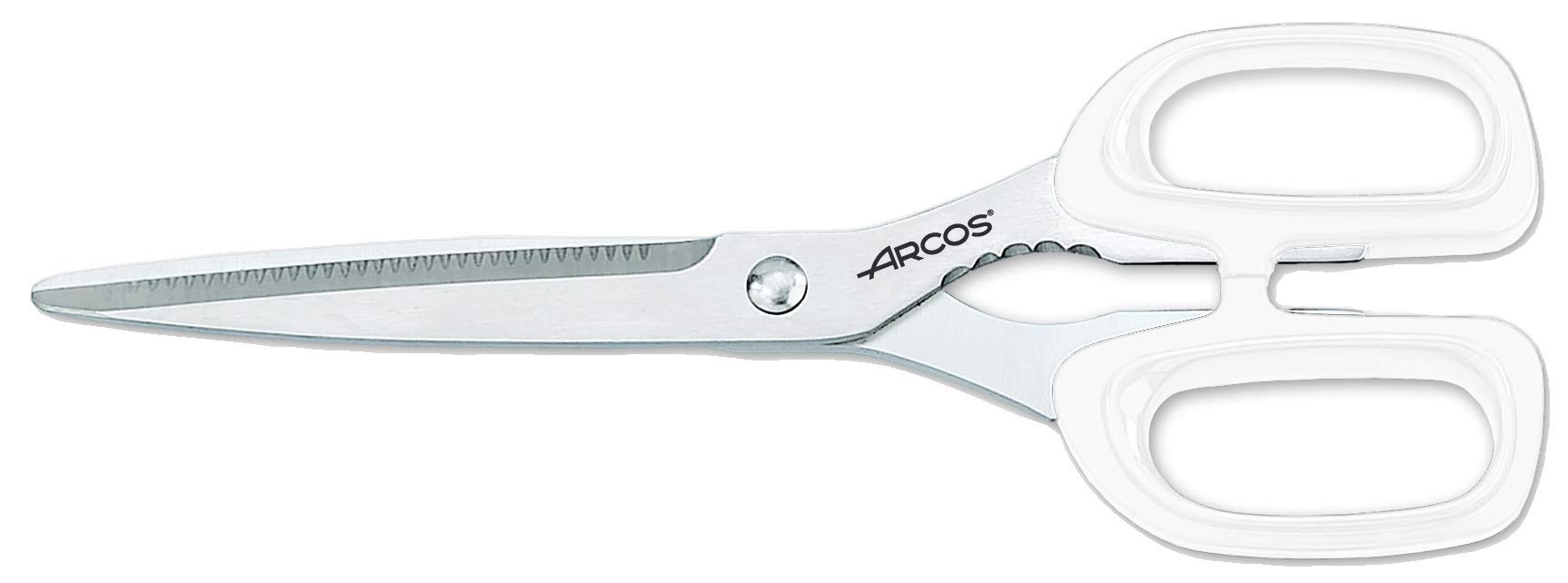 Arcos Kitchen Scissors 8,7 Inch Stainless Steel, Professional Kitchen Scissors for Cut for Cutting All Types of Food, Polypropylene Handle and 220 mm Blade, Series Deluxe, Color White