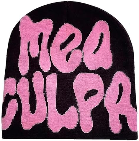Amazon.com: YUERFEILA Women Graphic Beanie Skull Hat MEA Culpa Y2K