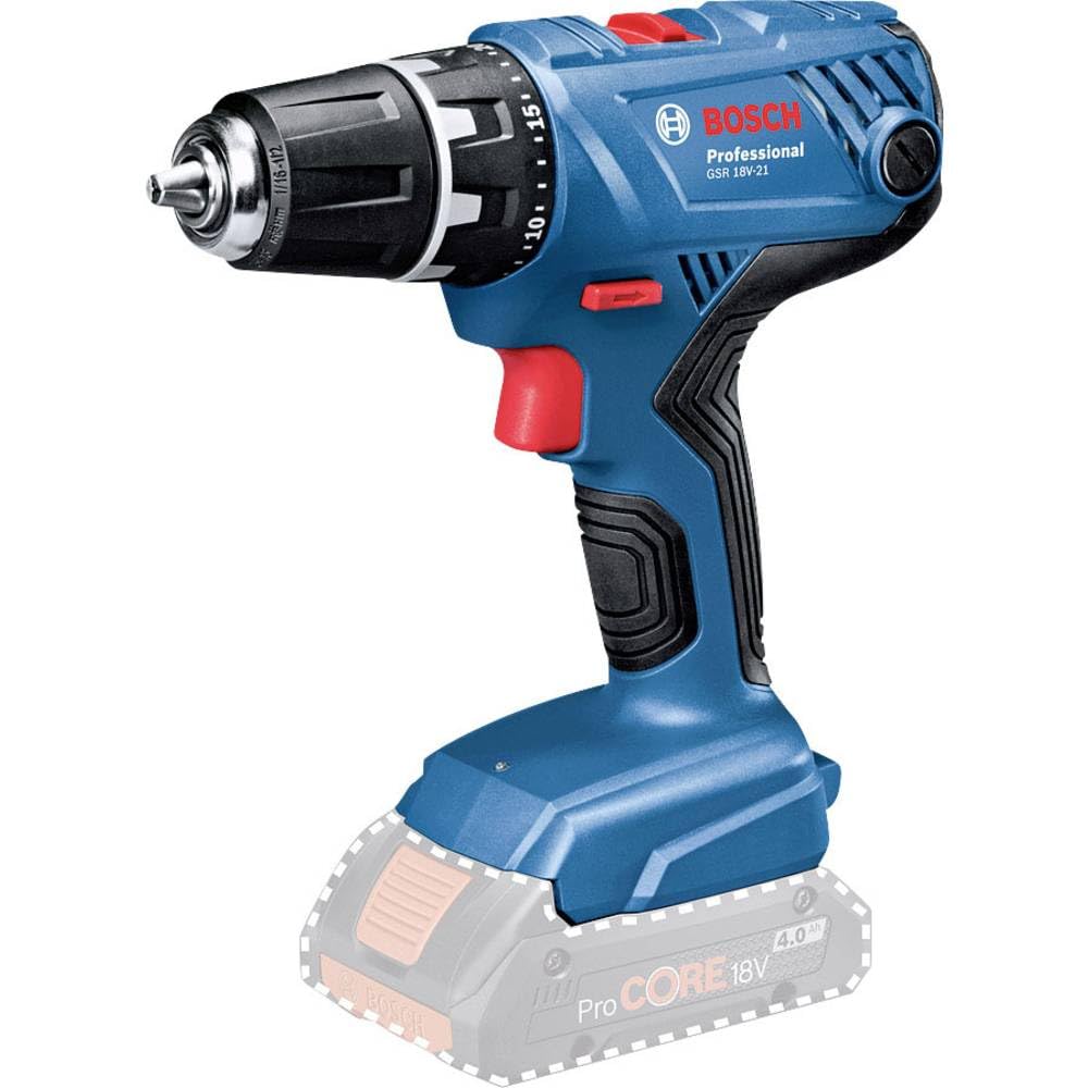 Bosch Professional 18V System Cordless Drill Driver GSR 18V-21 (max. Torque: 55 Nm, Without Battery/Charger)